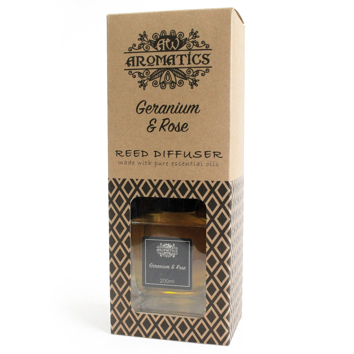 200ml Schilfrohrdiffuser mit Geranium- und Rosenöl