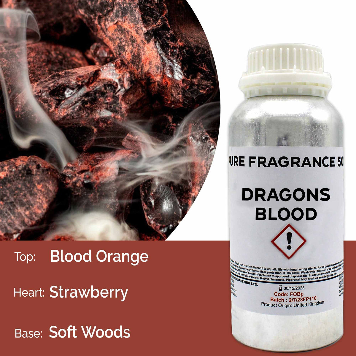 Dragons Blood Pure Fragrance Oil - 500ml - BLAKK Home Fragrance