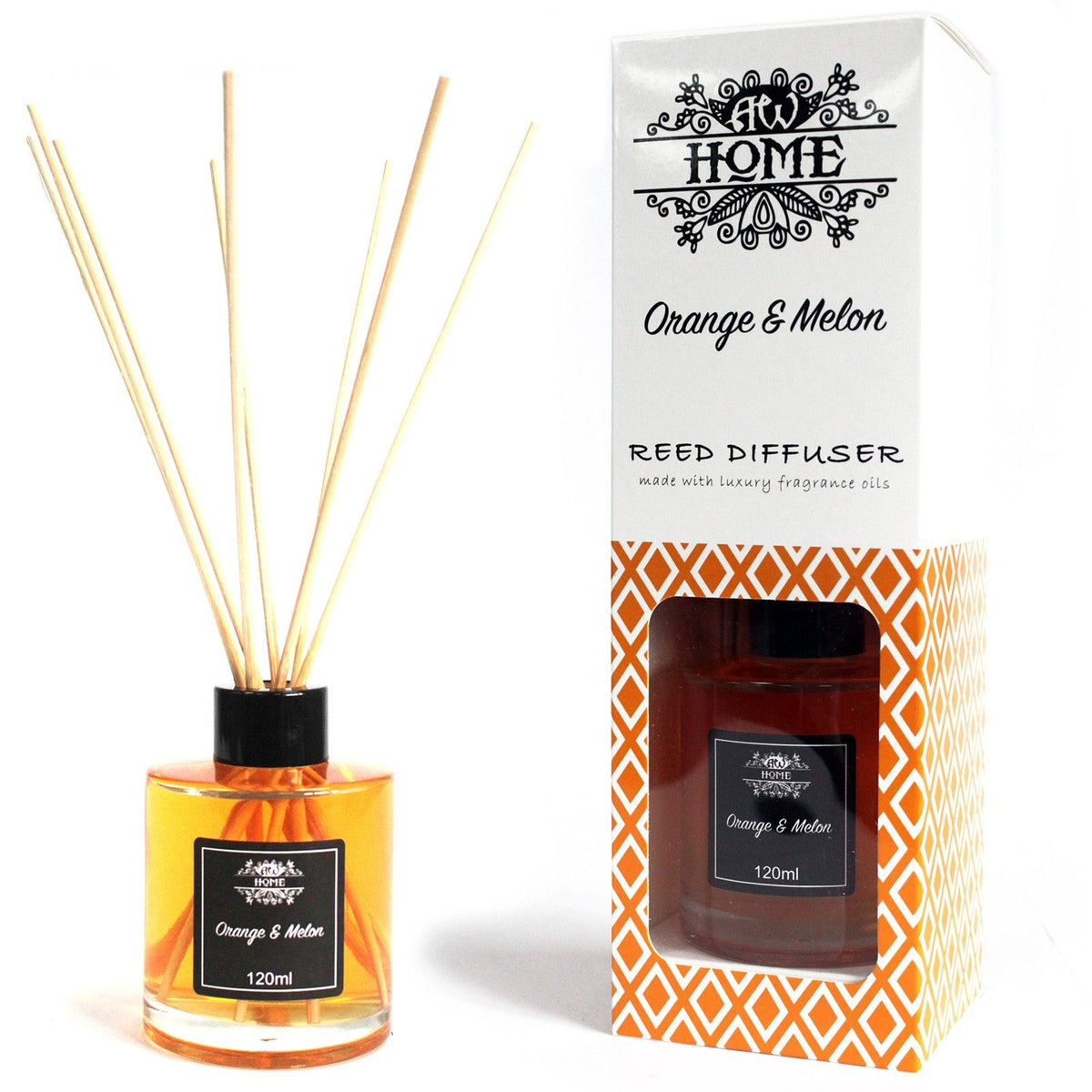 120ml Reed Diffuser - Orange & Melon - BLAKK Home Fragrance