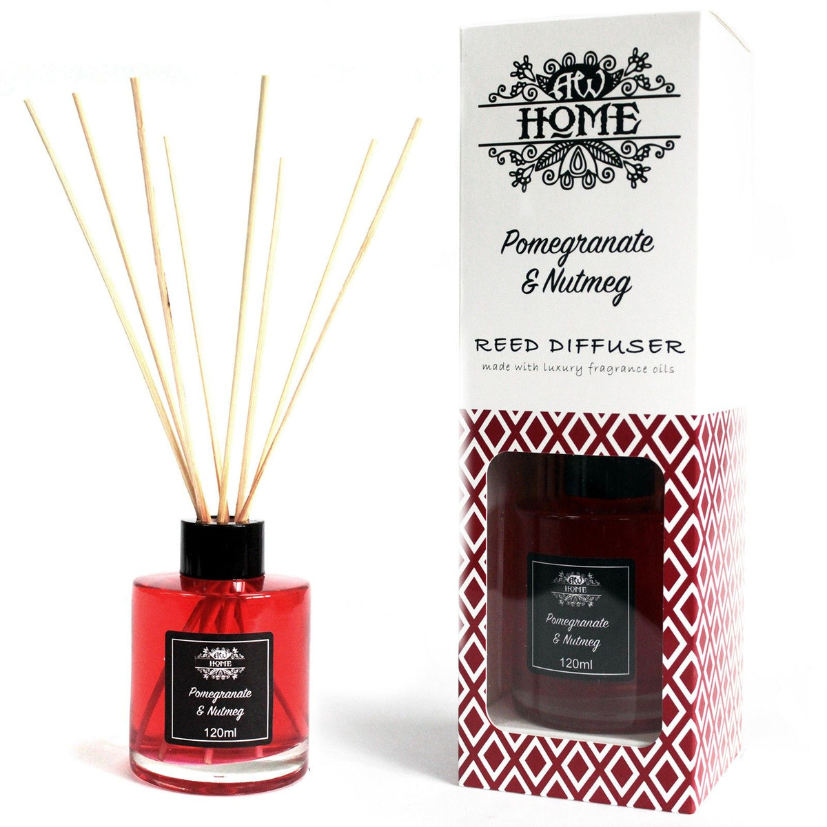 120ml Reed Diffuser - Pomegranate & Nutmeg - BLAKK Home Fragrance