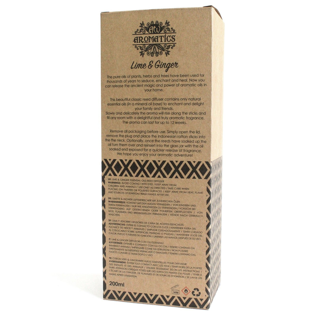 200 ml Limetten-Ingwer-Diffuser mit ätherischem Öl