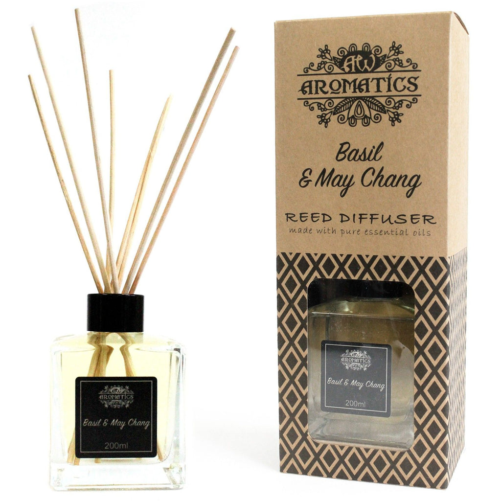 200ml Basil & Maychang Essential Oil Reed Diffuser - BLAKK Home Fragrance