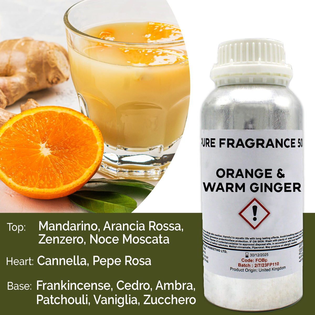 Reines Duftöl Orange & Warmer Ingwer – 500 ml