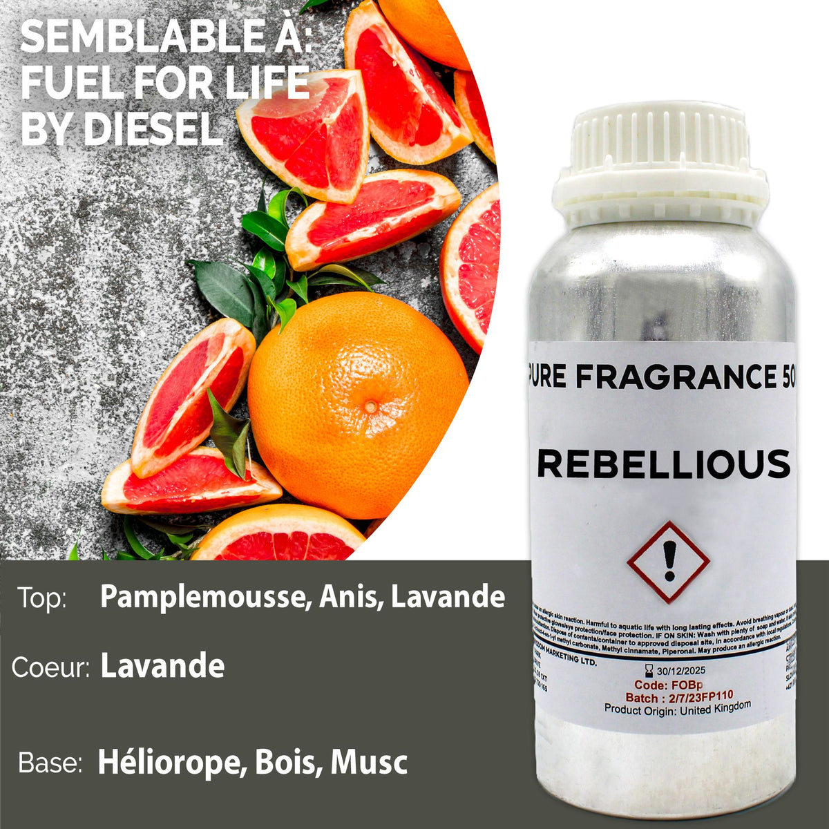 Rebellious Reines Duftöl – 500 ml