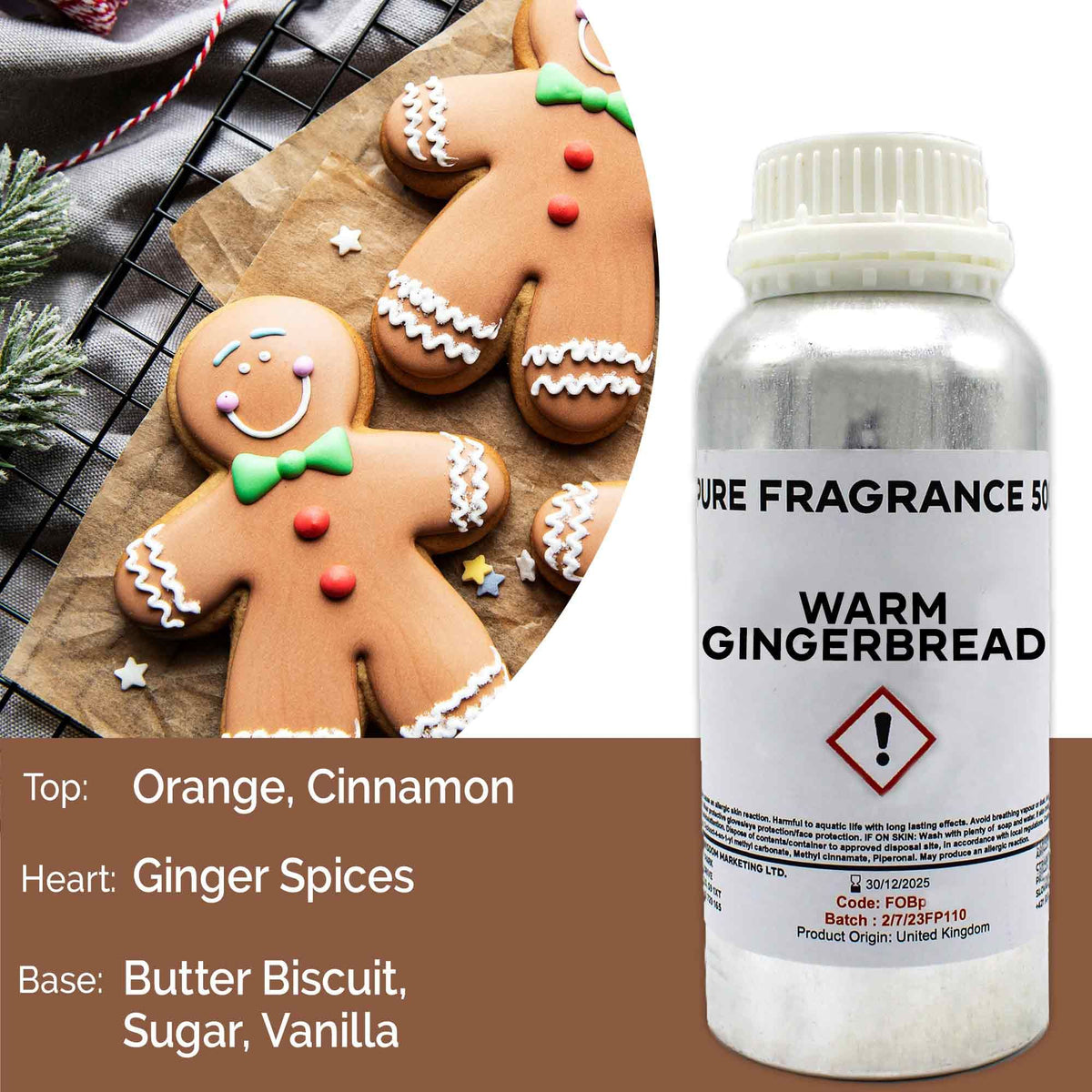 Warm Gingerbread Pure Fragrance Oil - 500ml - BLAKK Home Fragrance
