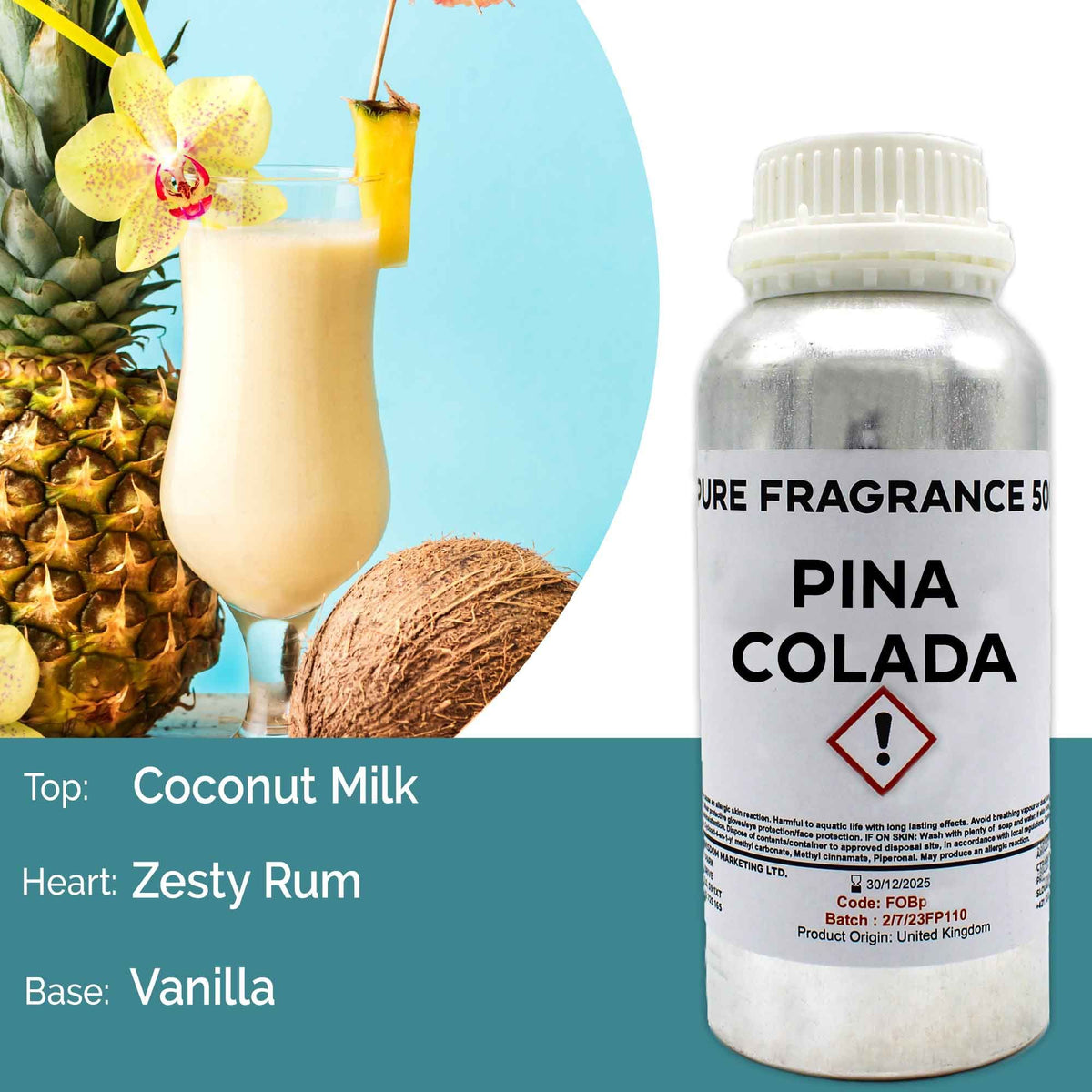 Pina Colada Pure Fragrance Oil - 500ml - BLAKK Home Fragrance