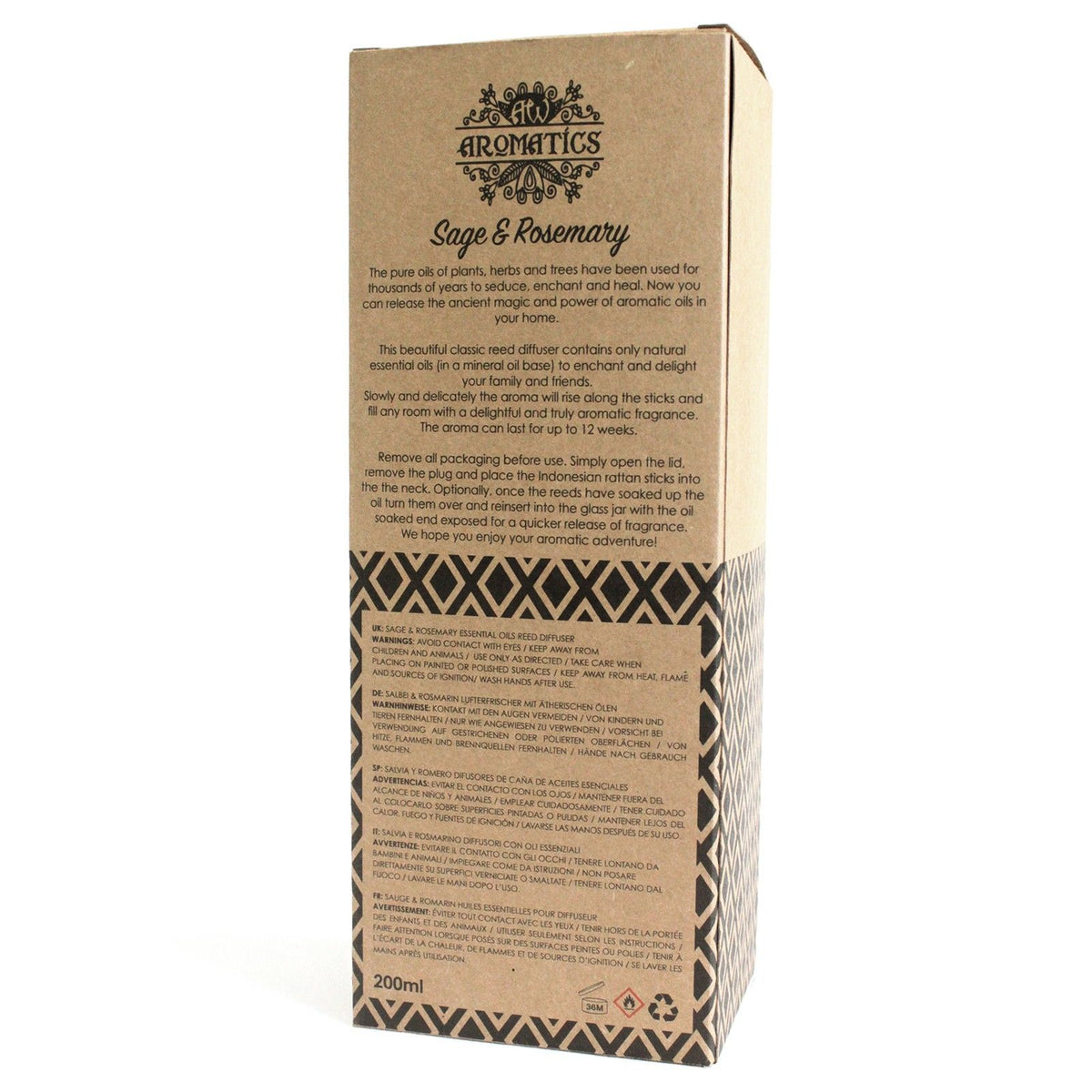 200ml Salbei- & Rosmarin-Diffuser mit ätherischen Ölen