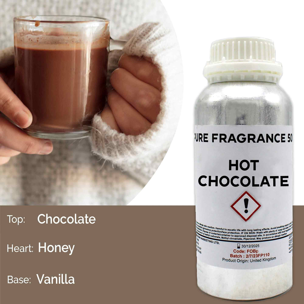 Hot Chocolate Pure Fragrance Oil - 500ml - BLAKK Home Fragrance