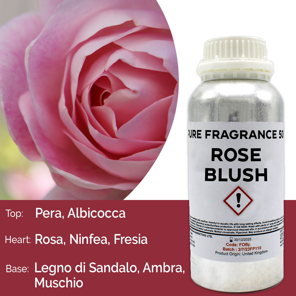Rosenrot Wangenrouge Reines Duftöl - 500ml