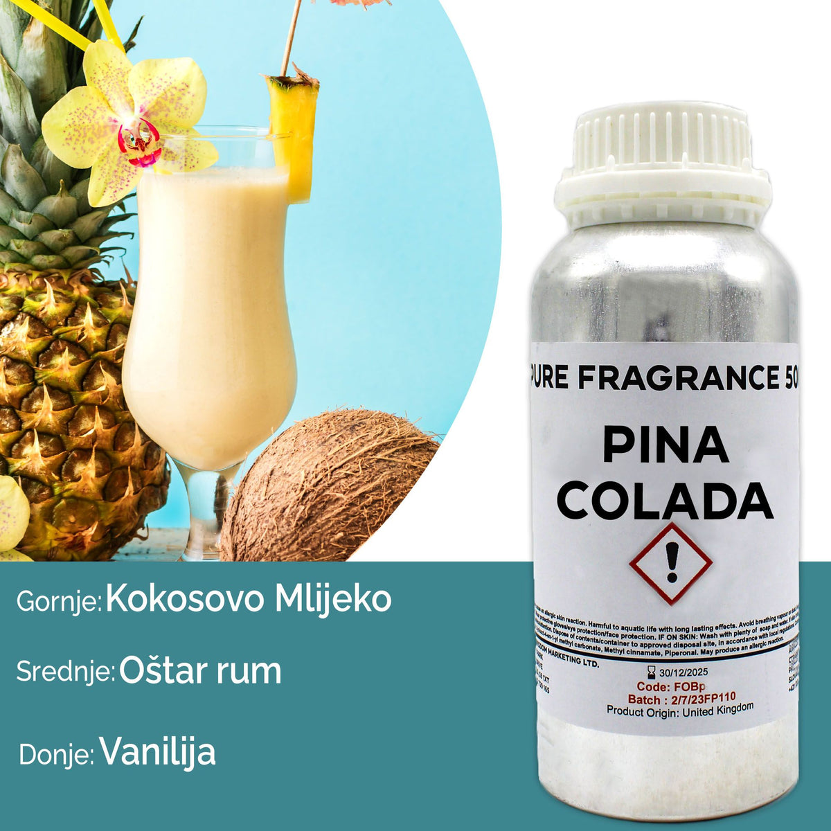 Czysty olejek zapachowy Pina Colada - 500ml