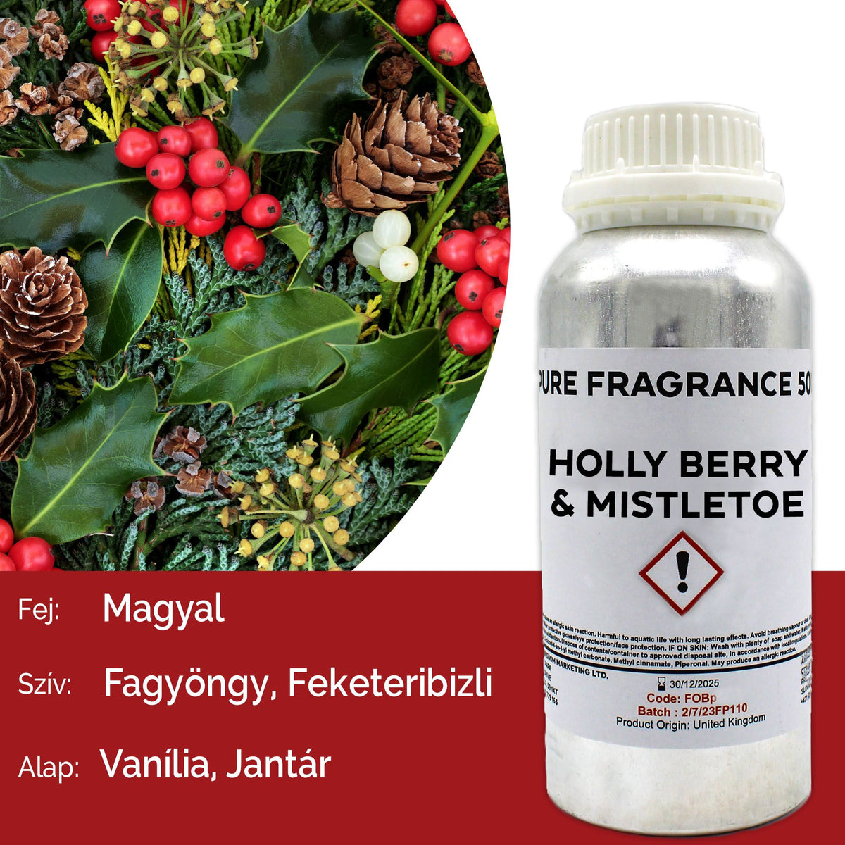 Czysty olejek zapachowy Holly Berry & Mistletoe - 500ml