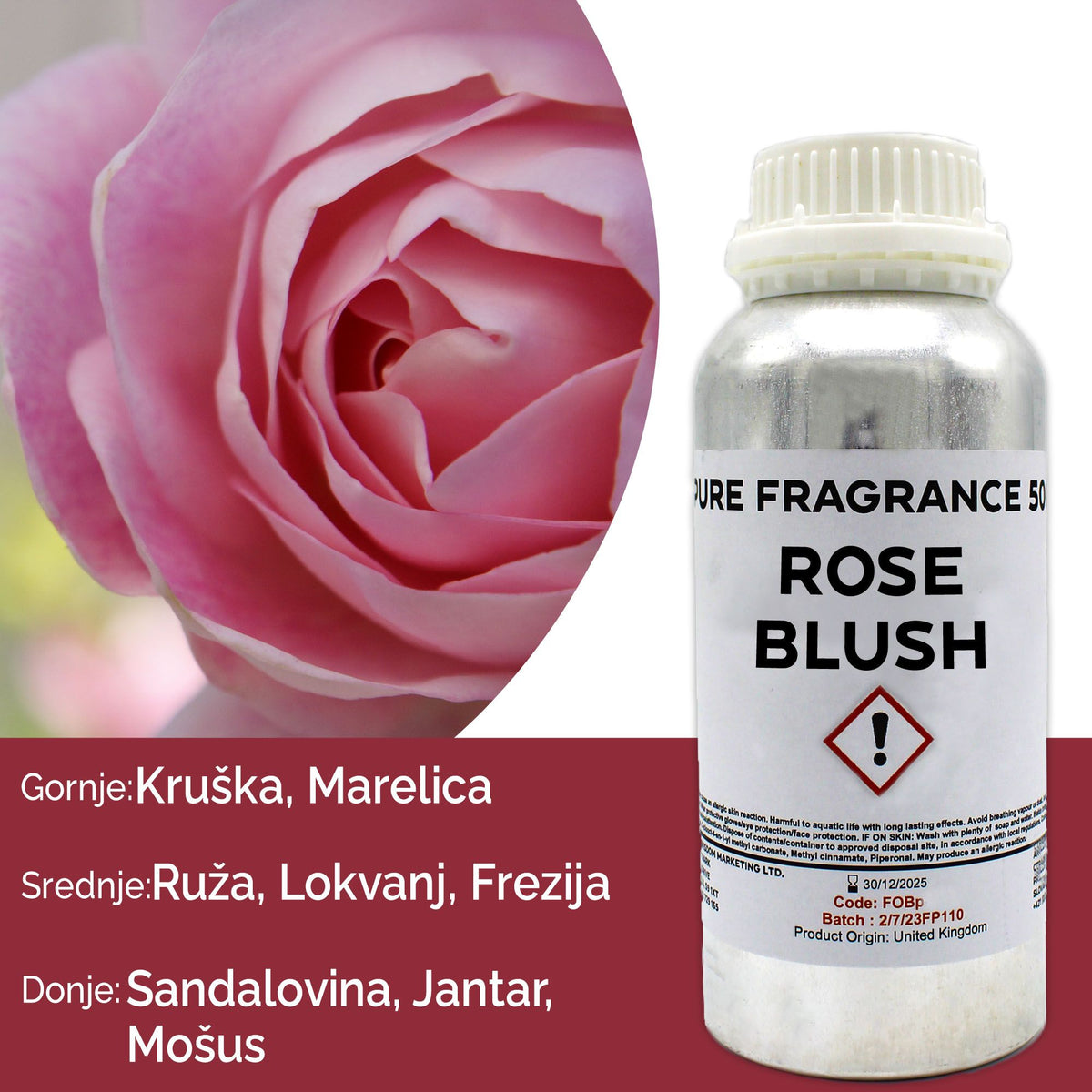 Rosenrot Wangenrouge Reines Duftöl - 500ml