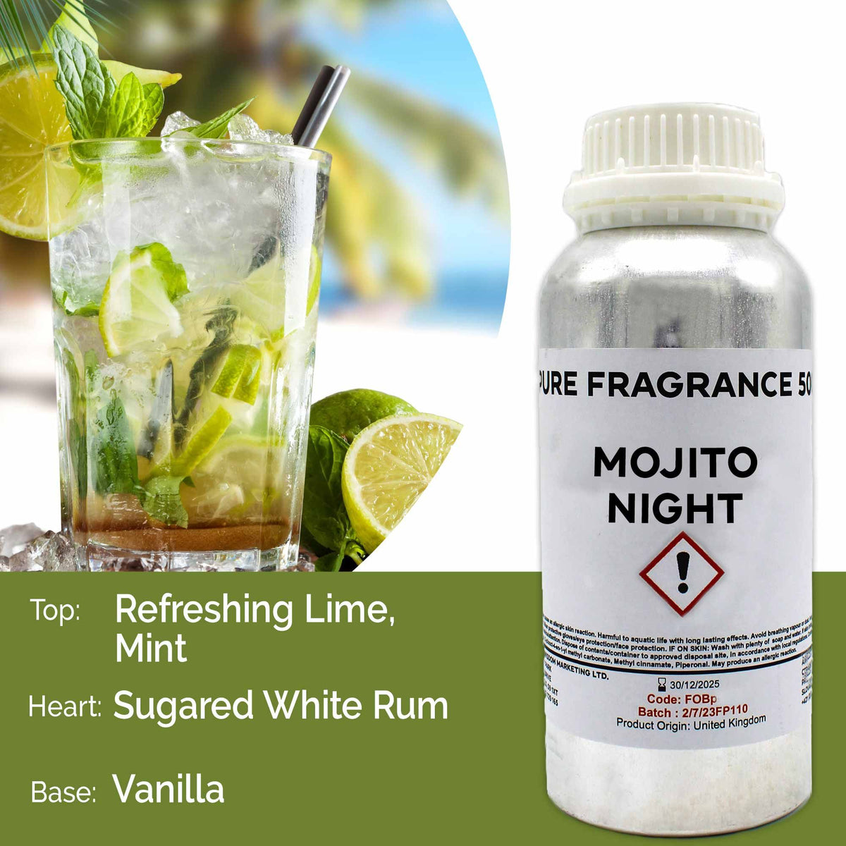 Mojito Night Pure Fragrance Oil - 500ml - BLAKK Home Fragrance