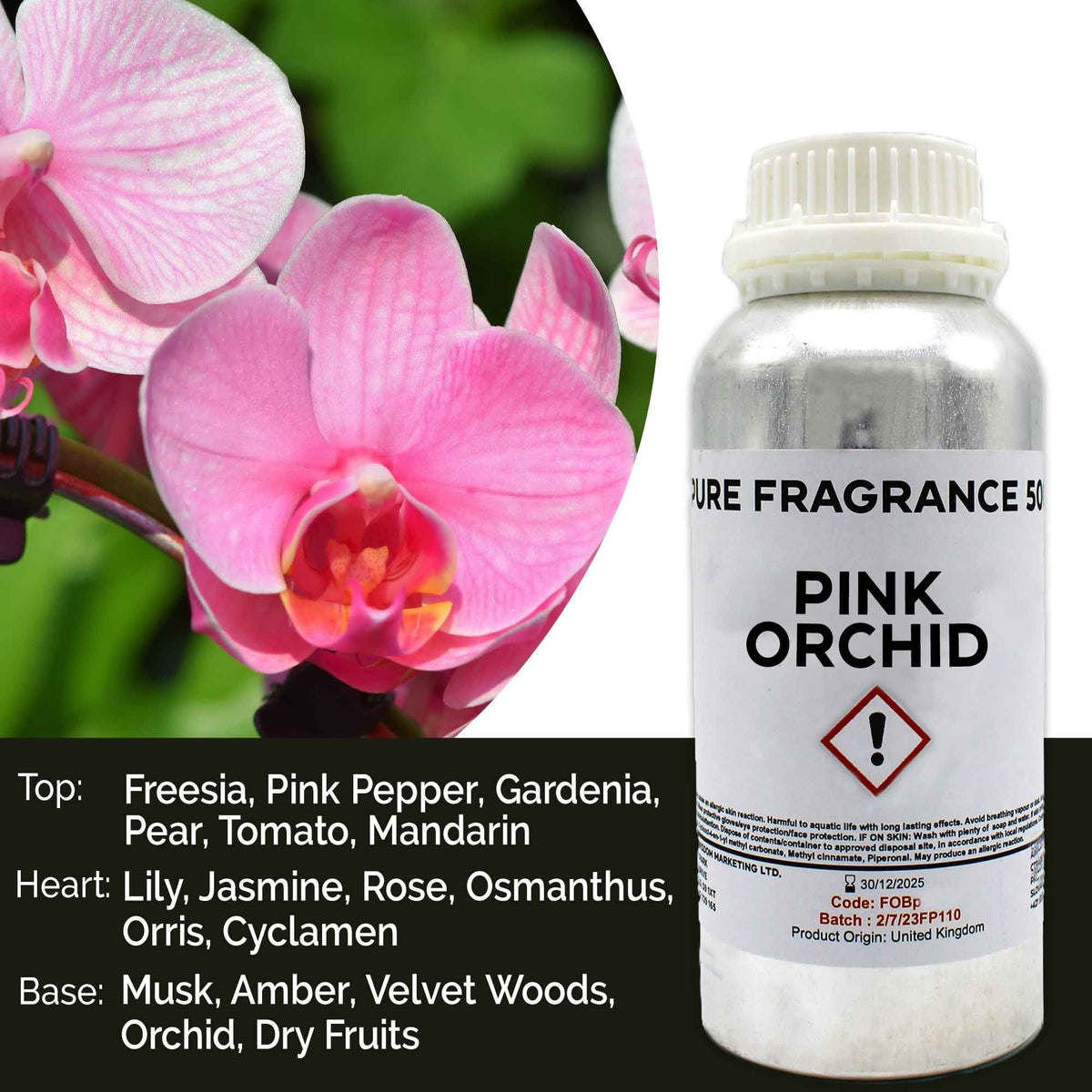 Pink Orchid Pure Fragrance Oil - 500ml - BLAKK Home Fragrance