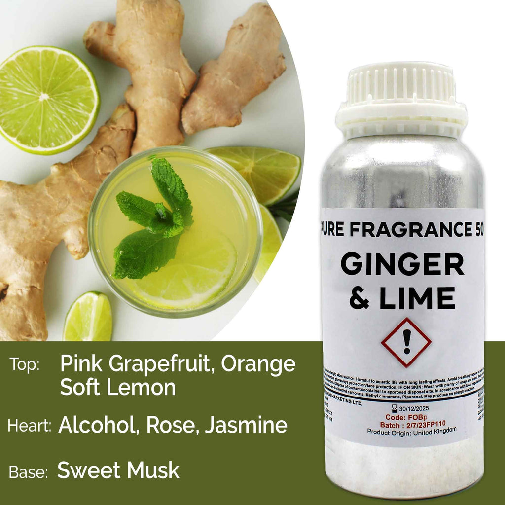 Ginger & Lime Pure Fragrance Oil - 500ml - BLAKK Home Fragrance