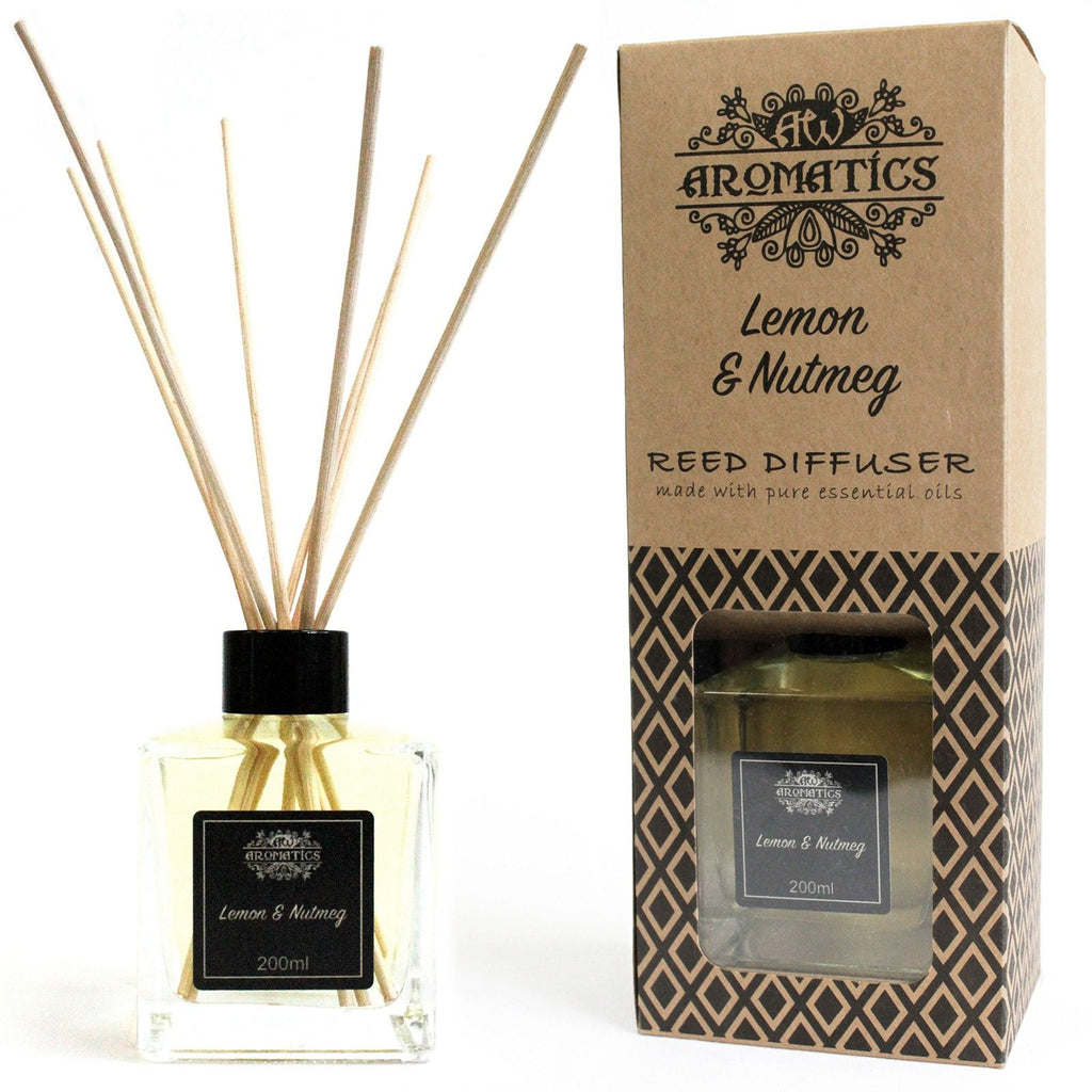 200ml Lemon & Nutmeg Essential Oil Reed Diffuser - BLAKK Home Fragrance
