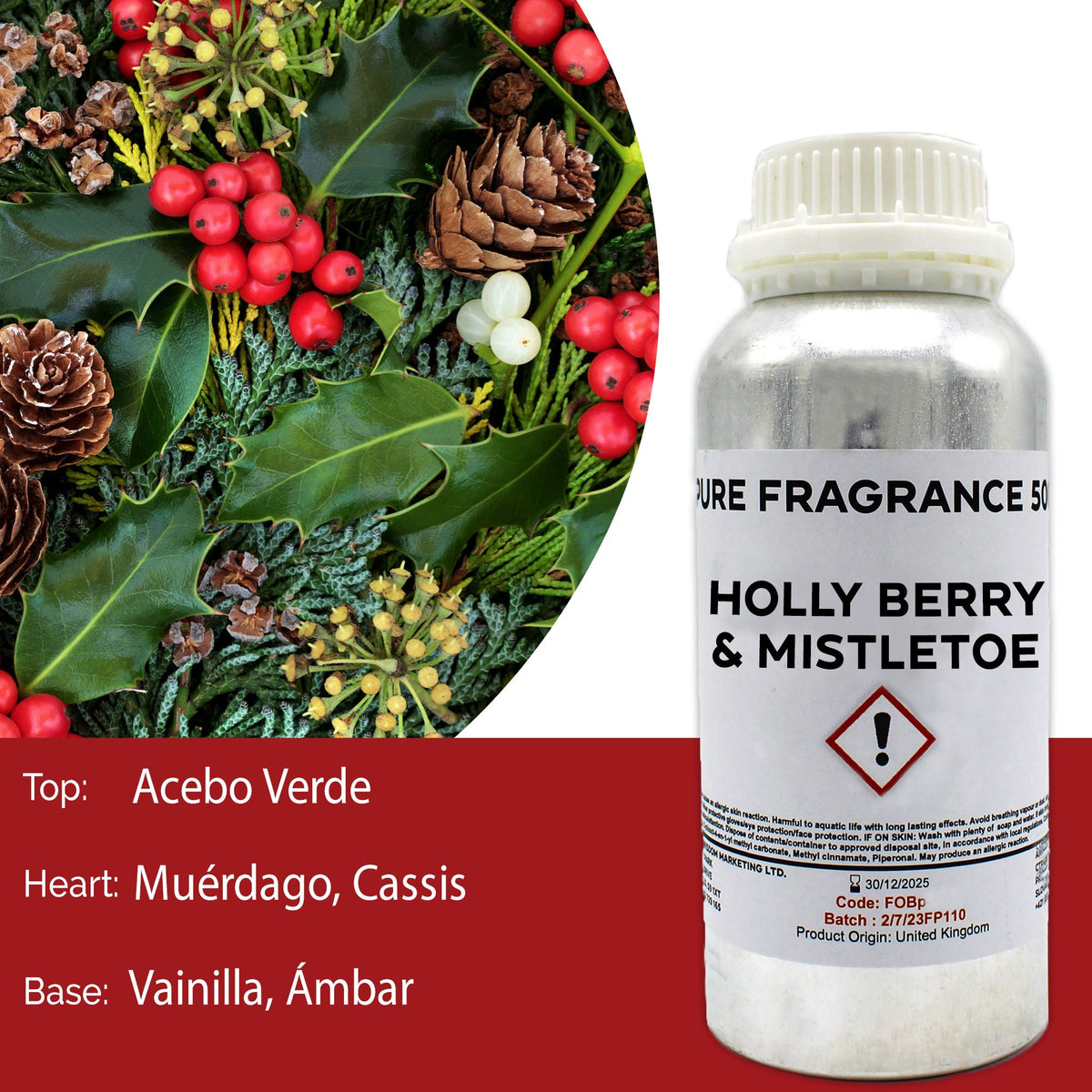 Czysty olejek zapachowy Holly Berry & Mistletoe - 500ml