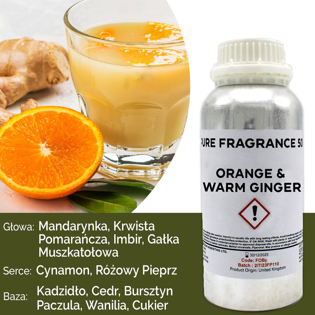 Reines Duftöl Orange & Warmer Ingwer – 500 ml